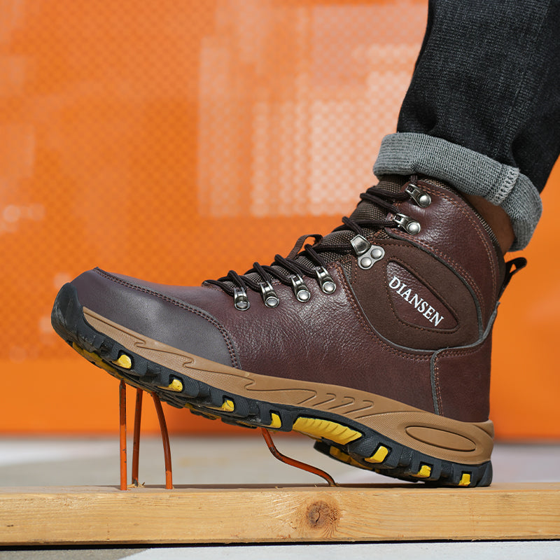 (⏰Zeitlich begrenzter Verkauf, 70 % Rabatt) Hochleistungs-Arbeitsstiefel mit Kevlar-Stahlkappe für Herren – schlag- und durchstichfest, wasserdicht, öl- und rutschfest – orthopädisch, Fußgewölbeunterstützung, breite Zehenpartie