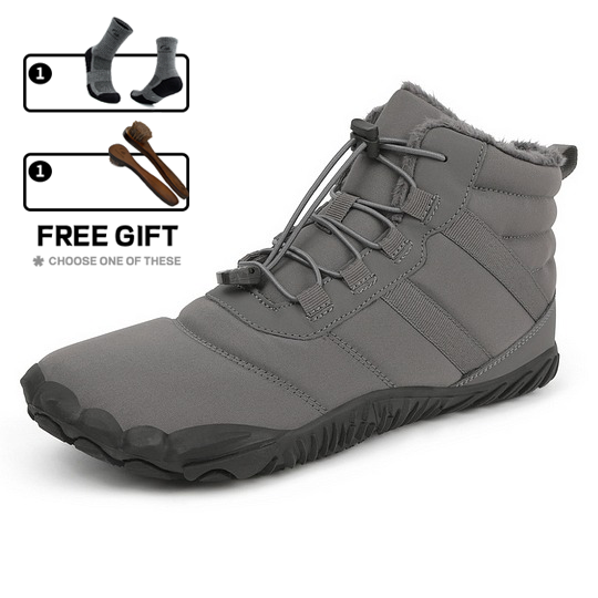 Warme Herren-Barfußstiefel aus Fleece mit breiter Zehenpartie, orthopädische Unterstützung, Schneestiefel, wasserdicht, rutschfest, Winterstiefel (medizinische Zertifizierung®️)
