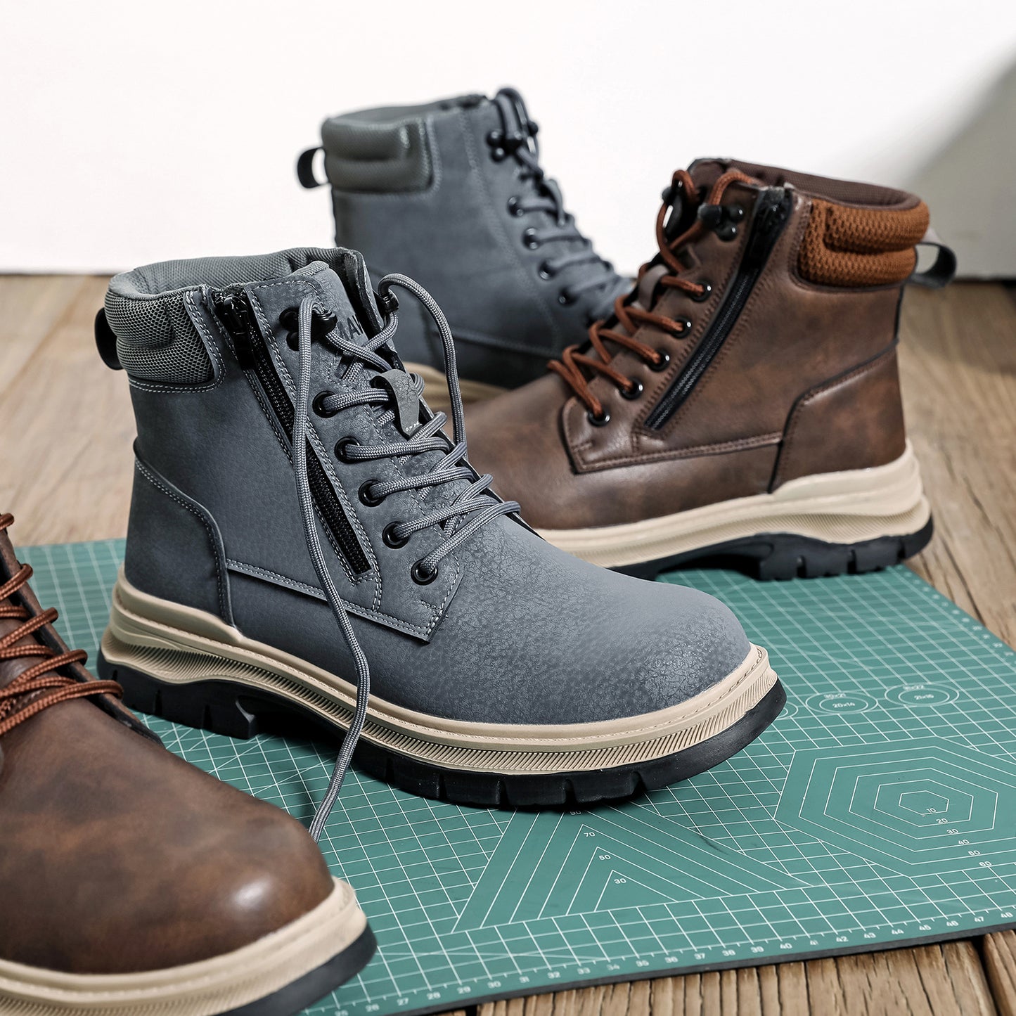 (⏰Zeitlich begrenzter Verkauf, 70 % Rabatt)Herrenstiefel mit Stahlkappe – wasserdicht, rutschfest, durchstoßfest, kratzfest und bruchsicher; orthopädische Fußgewölbestütze, Knöchelstütze, breite Zehenpartie