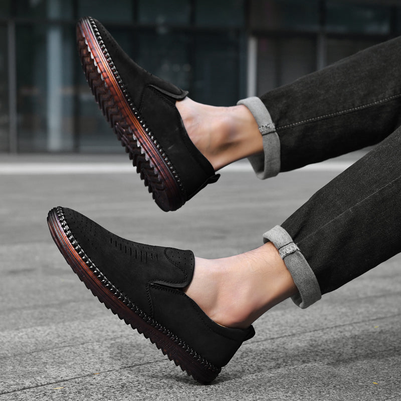 ⏰Zeitlich begrenzter Verkauf 70 % RABATT – Orthopädische Slipper aus Leder für Herren – Rutschfest, atmungsaktiv und bequem mit Fußgewölbeunterstützung für ganztägiges Tragen