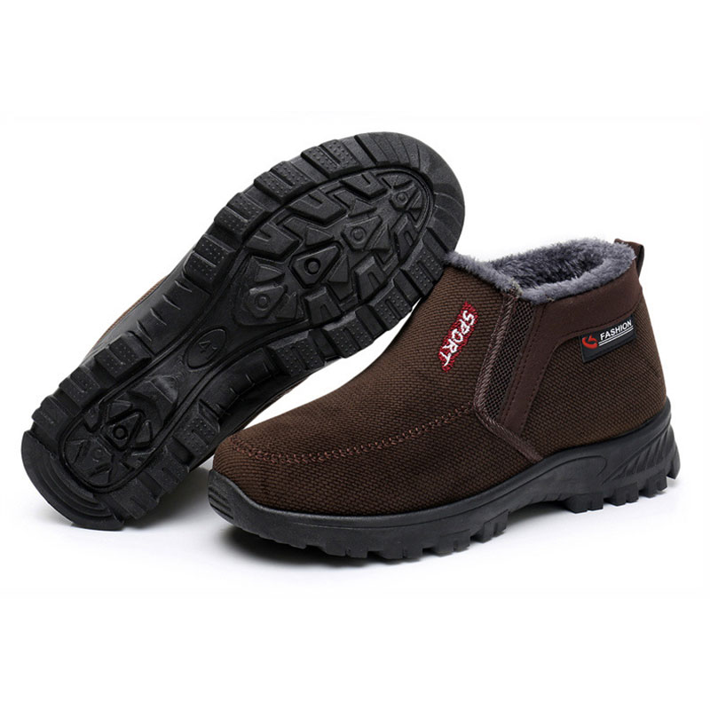 (⏰AUSVERKAUF 70 % RABATT)) Herren Winter 2024 Neue wasserdichte und rutschfeste Slip-On-Schuhe aus warmer Baumwolle mit Korrektur der Knöchelstütze und breiter Zehenstütze