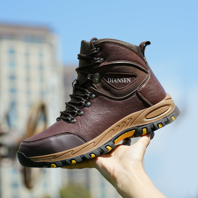 (⏰Zeitlich begrenzter Verkauf, 70 % Rabatt) Hochleistungs-Arbeitsstiefel mit Kevlar-Stahlkappe für Herren – schlag- und durchstichfest, wasserdicht, öl- und rutschfest – orthopädisch, Fußgewölbeunterstützung, breite Zehenpartie