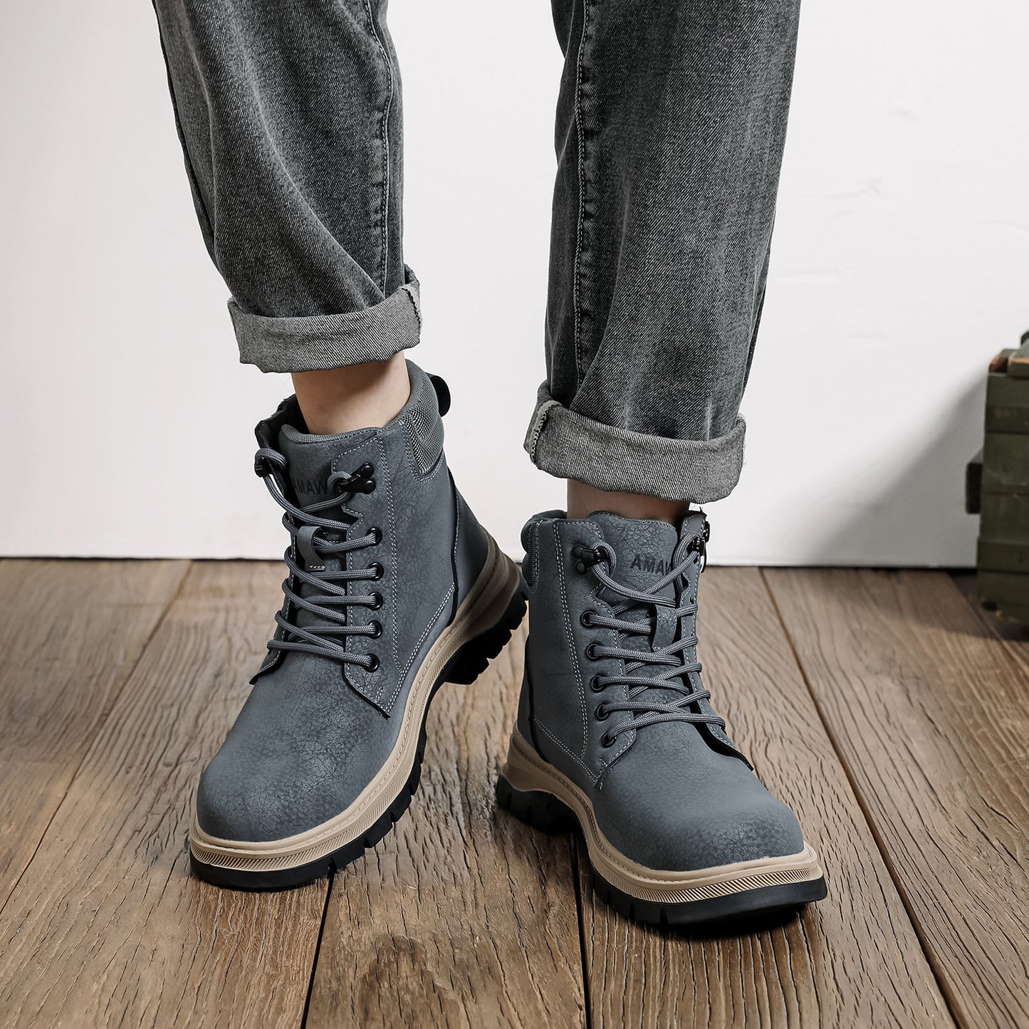 (⏰Zeitlich begrenzter Verkauf, 70 % Rabatt)Herrenstiefel mit Stahlkappe – wasserdicht, rutschfest, durchstoßfest, kratzfest und bruchsicher; orthopädische Fußgewölbestütze, Knöchelstütze, breite Zehenpartie