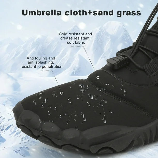 Warme Herren-Barfußstiefel aus Fleece mit breiter Zehenpartie, orthopädische Unterstützung, Schneestiefel, wasserdicht, rutschfest, Winterstiefel (medizinische Zertifizierung®️)
