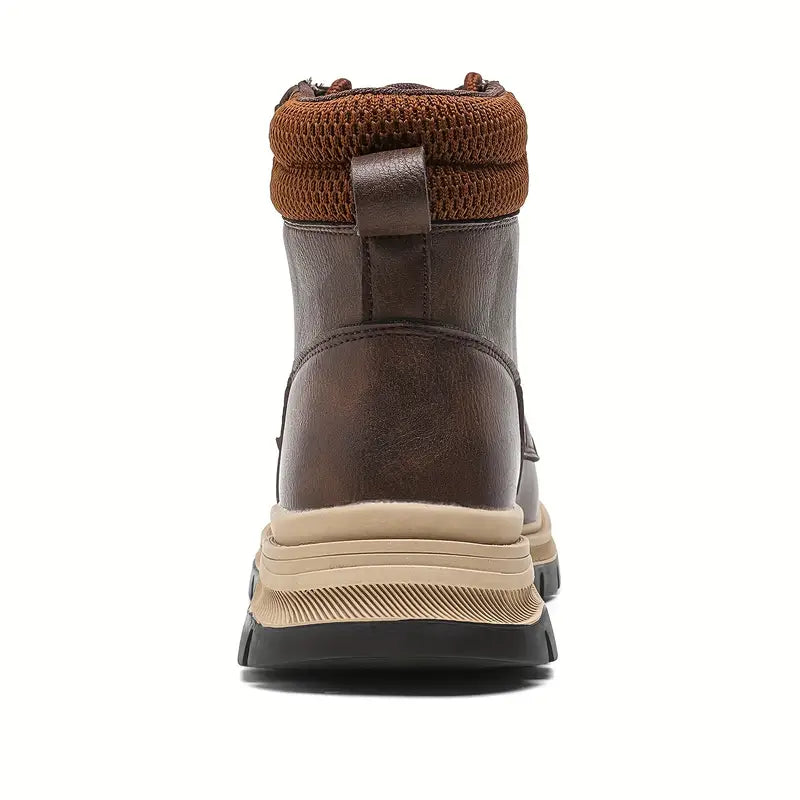 (⏰Zeitlich begrenzter Verkauf, 70 % Rabatt)Herrenstiefel mit Stahlkappe – wasserdicht, rutschfest, durchstoßfest, kratzfest und bruchsicher; orthopädische Fußgewölbestütze, Knöchelstütze, breite Zehenpartie