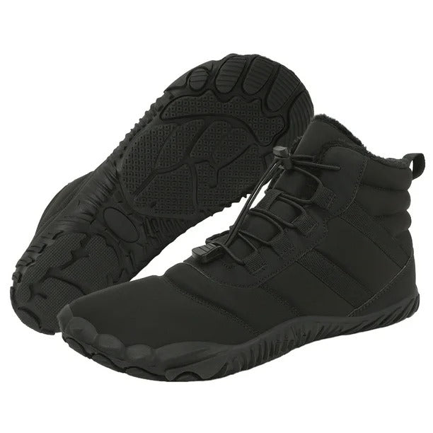 Warme Herren-Barfußstiefel aus Fleece mit breiter Zehenpartie, orthopädische Unterstützung, Schneestiefel, wasserdicht, rutschfest, Winterstiefel (medizinische Zertifizierung®️)