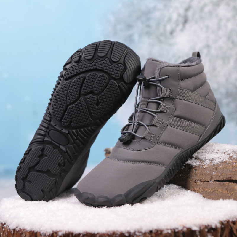 Warme Herren-Barfußstiefel aus Fleece mit breiter Zehenpartie, orthopädische Unterstützung, Schneestiefel, wasserdicht, rutschfest, Winterstiefel (medizinische Zertifizierung®️)