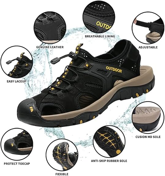 Orthopädische Herren-Sportsandalen mit schnelltrocknender Unterstützung, rutschfest, leicht, Wandersandalen