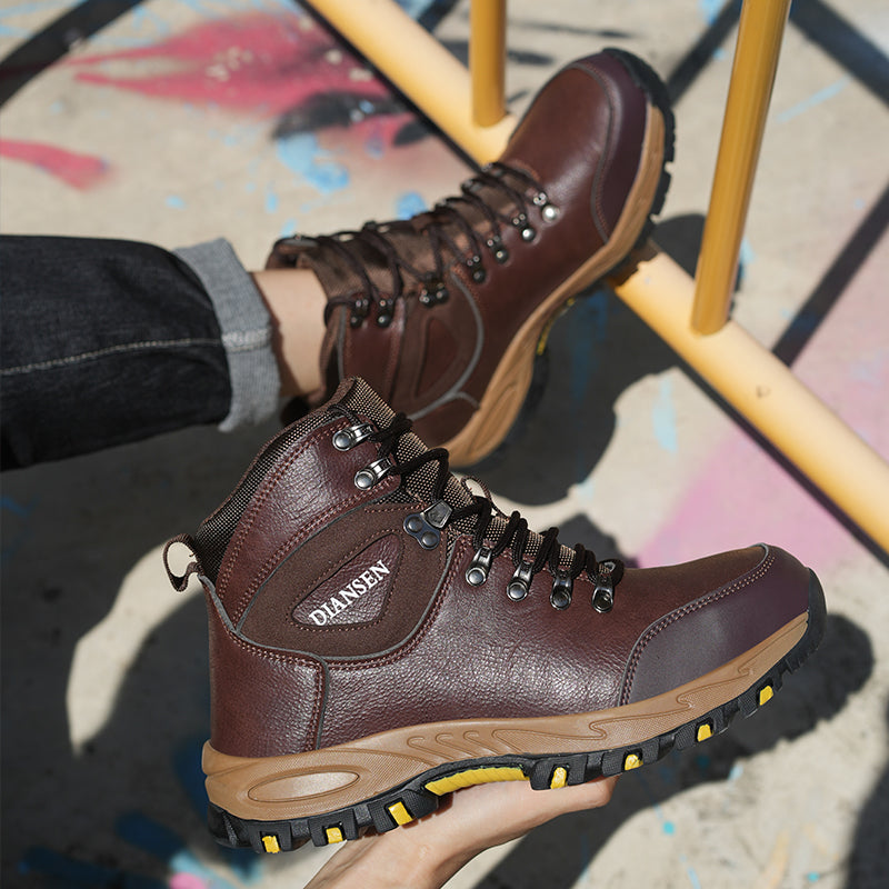 (⏰Zeitlich begrenzter Verkauf, 70 % Rabatt) Hochleistungs-Arbeitsstiefel mit Kevlar-Stahlkappe für Herren – schlag- und durchstichfest, wasserdicht, öl- und rutschfest – orthopädisch, Fußgewölbeunterstützung, breite Zehenpartie