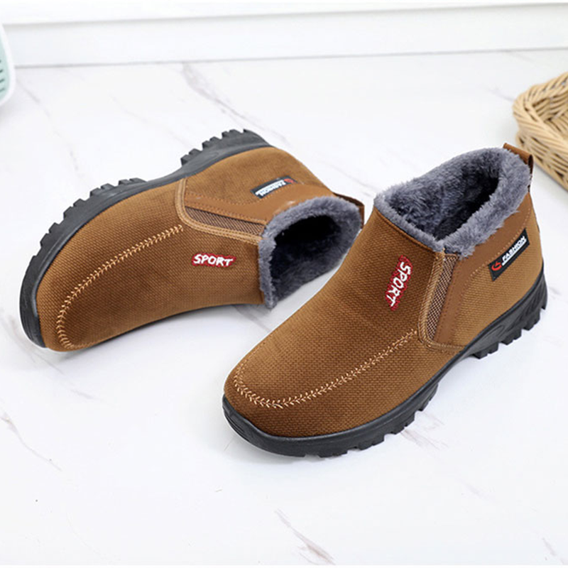 (⏰AUSVERKAUF 70 % RABATT)) Herren Winter 2024 Neue wasserdichte und rutschfeste Slip-On-Schuhe aus warmer Baumwolle mit Korrektur der Knöchelstütze und breiter Zehenstütze