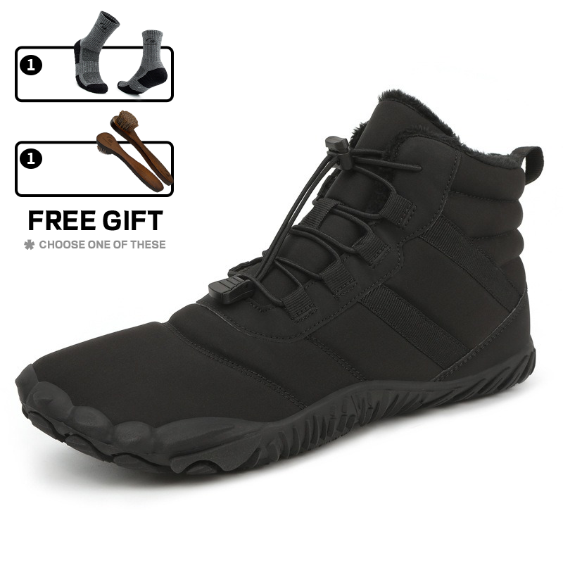 Warme Herren-Barfußstiefel aus Fleece mit breiter Zehenpartie, orthopädische Unterstützung, Schneestiefel, wasserdicht, rutschfest, Winterstiefel (medizinische Zertifizierung®️)