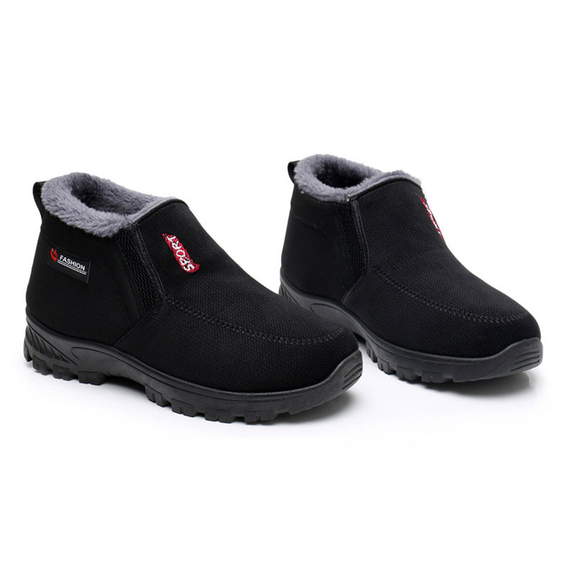 (⏰AUSVERKAUF 70 % RABATT)) Herren Winter 2024 Neue wasserdichte und rutschfeste Slip-On-Schuhe aus warmer Baumwolle mit Korrektur der Knöchelstütze und breiter Zehenstütze