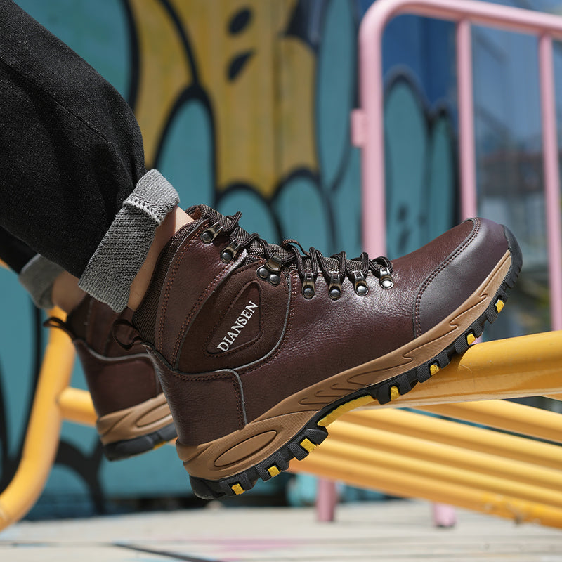(⏰Zeitlich begrenzter Verkauf, 70 % Rabatt) Hochleistungs-Arbeitsstiefel mit Kevlar-Stahlkappe für Herren – schlag- und durchstichfest, wasserdicht, öl- und rutschfest – orthopädisch, Fußgewölbeunterstützung, breite Zehenpartie