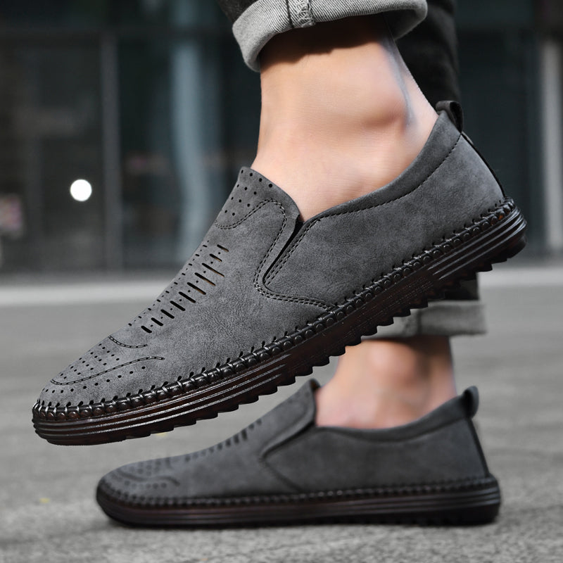 ⏰Zeitlich begrenzter Verkauf 70 % RABATT – Orthopädische Slipper aus Leder für Herren – Rutschfest, atmungsaktiv und bequem mit Fußgewölbeunterstützung für ganztägiges Tragen