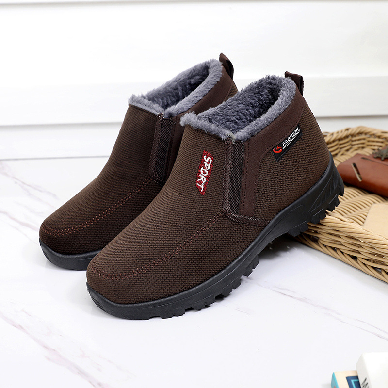 (⏰AUSVERKAUF 70 % RABATT)) Herren Winter 2024 Neue wasserdichte und rutschfeste Slip-On-Schuhe aus warmer Baumwolle mit Korrektur der Knöchelstütze und breiter Zehenstütze