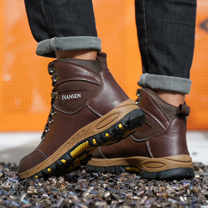 (⏰Zeitlich begrenzter Verkauf, 70 % Rabatt) Hochleistungs-Arbeitsstiefel mit Kevlar-Stahlkappe für Herren – schlag- und durchstichfest, wasserdicht, öl- und rutschfest – orthopädisch, Fußgewölbeunterstützung, breite Zehenpartie