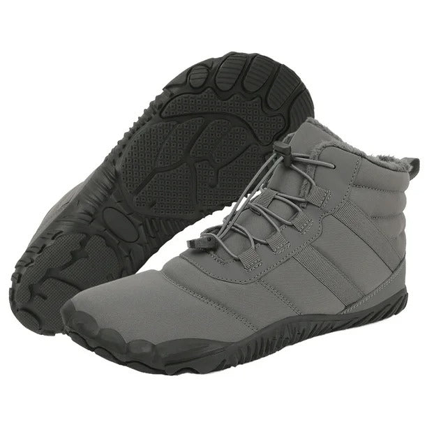 Warme Herren-Barfußstiefel aus Fleece mit breiter Zehenpartie, orthopädische Unterstützung, Schneestiefel, wasserdicht, rutschfest, Winterstiefel (medizinische Zertifizierung®️)