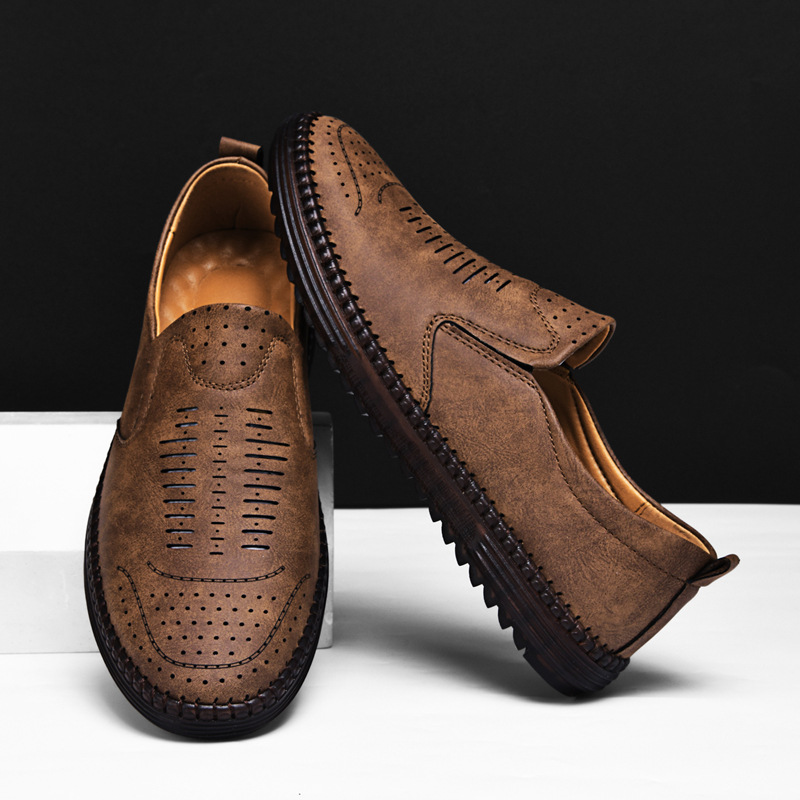 ⏰Zeitlich begrenzter Verkauf 70 % RABATT – Orthopädische Slipper aus Leder für Herren – Rutschfest, atmungsaktiv und bequem mit Fußgewölbeunterstützung für ganztägiges Tragen