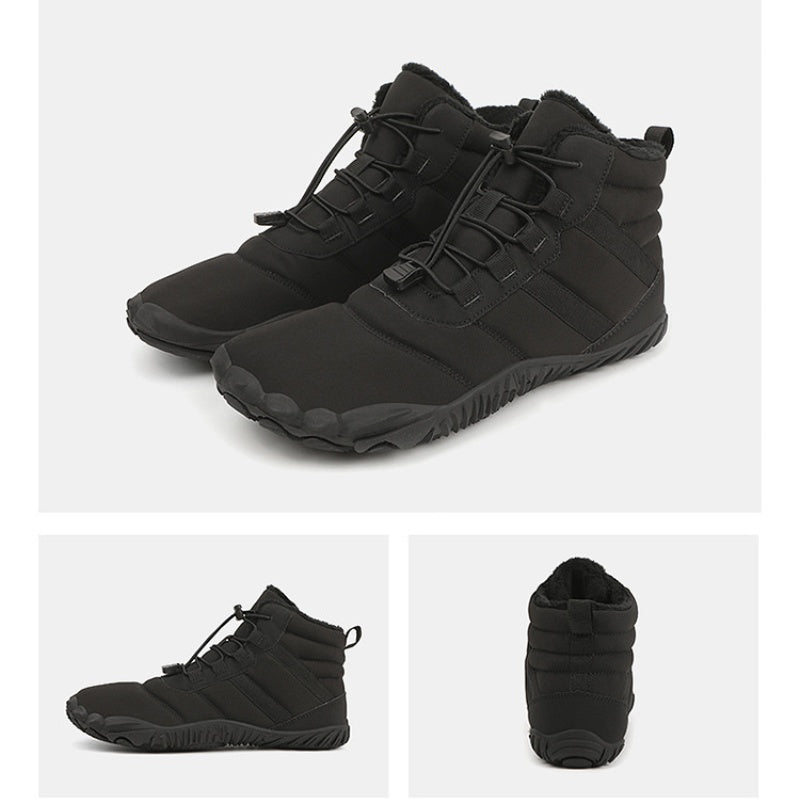 Warme Herren-Barfußstiefel aus Fleece mit breiter Zehenpartie, orthopädische Unterstützung, Schneestiefel, wasserdicht, rutschfest, Winterstiefel (medizinische Zertifizierung®️)