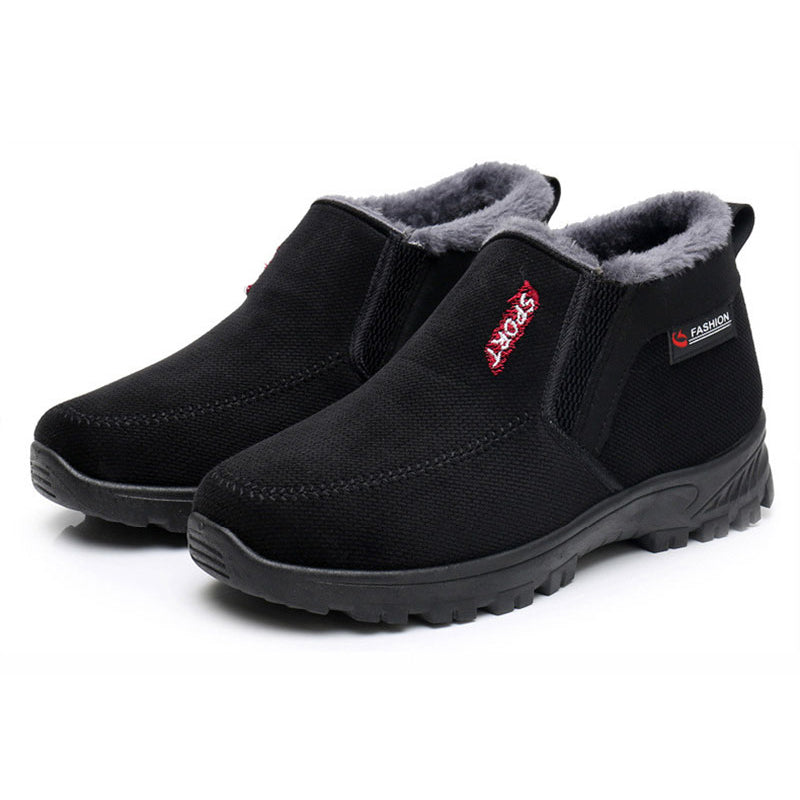(⏰AUSVERKAUF 70 % RABATT)) Herren Winter 2024 Neue wasserdichte und rutschfeste Slip-On-Schuhe aus warmer Baumwolle mit Korrektur der Knöchelstütze und breiter Zehenstütze