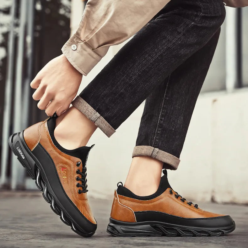 ⏰Zeitlich begrenzter Verkauf 70 % RABATT – Lässige, modische, orthopädische Wanderschuhe für Herren – Durchtrittsichere, kollisionssichere, rutschfeste Outdoor-Sportschuhe aus Leder mit Fußgewölbeunterstützung für Leistung in jedem Gelände