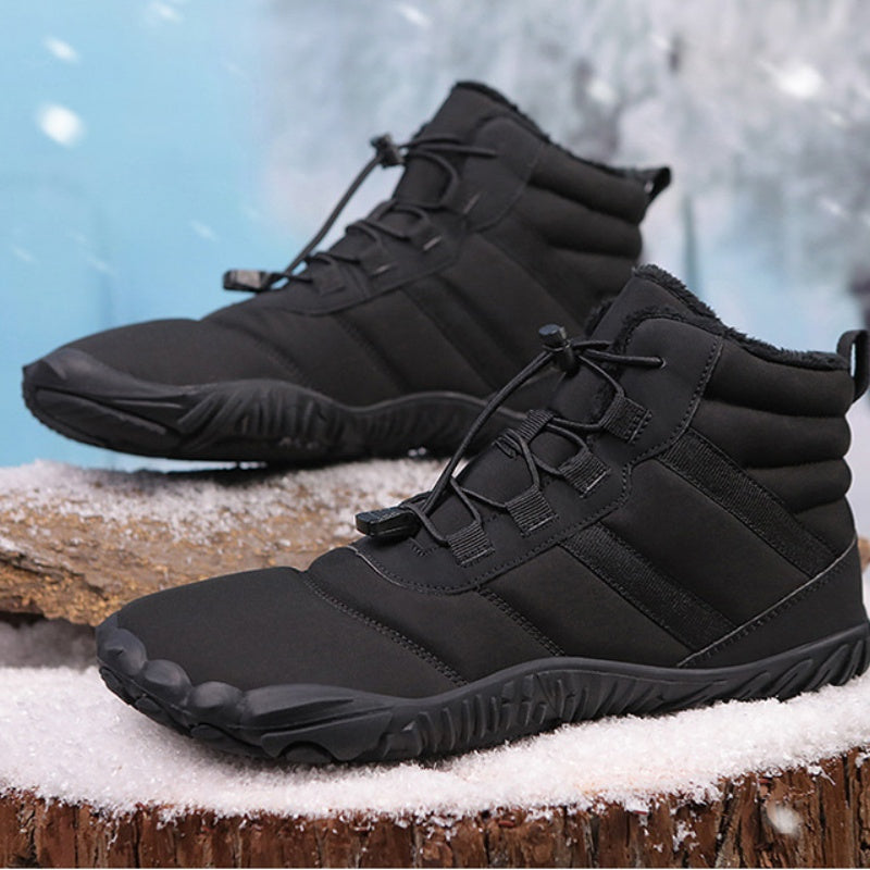 Warme Herren-Barfußstiefel aus Fleece mit breiter Zehenpartie, orthopädische Unterstützung, Schneestiefel, wasserdicht, rutschfest, Winterstiefel (medizinische Zertifizierung®️)