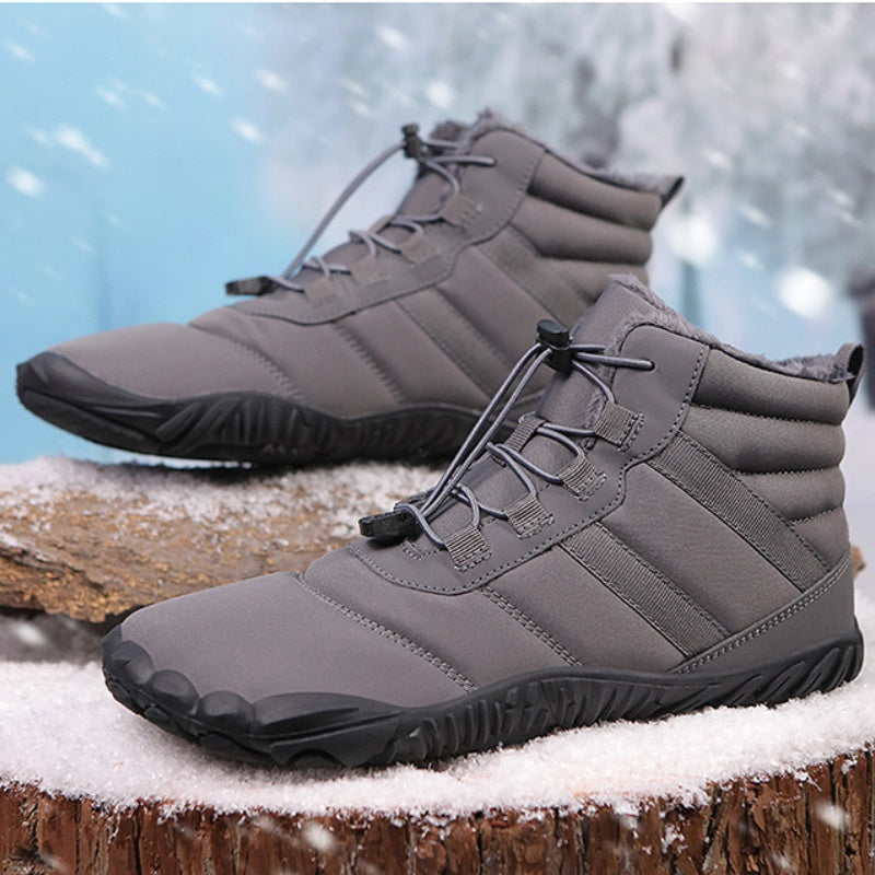 Warme Herren-Barfußstiefel aus Fleece mit breiter Zehenpartie, orthopädische Unterstützung, Schneestiefel, wasserdicht, rutschfest, Winterstiefel (medizinische Zertifizierung®️)