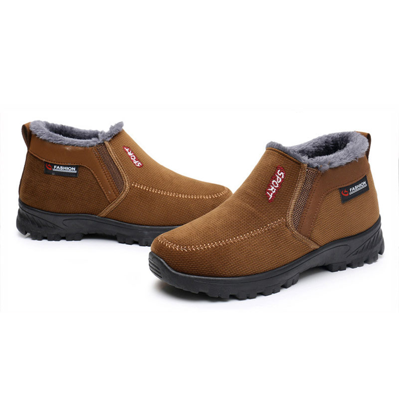 (⏰AUSVERKAUF 70 % RABATT)) Herren Winter 2024 Neue wasserdichte und rutschfeste Slip-On-Schuhe aus warmer Baumwolle mit Korrektur der Knöchelstütze und breiter Zehenstütze