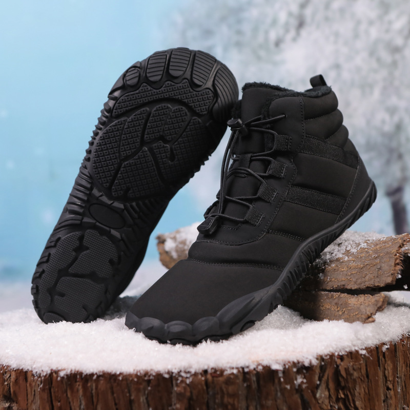 Warme Herren-Barfußstiefel aus Fleece mit breiter Zehenpartie, orthopädische Unterstützung, Schneestiefel, wasserdicht, rutschfest, Winterstiefel (medizinische Zertifizierung®️)