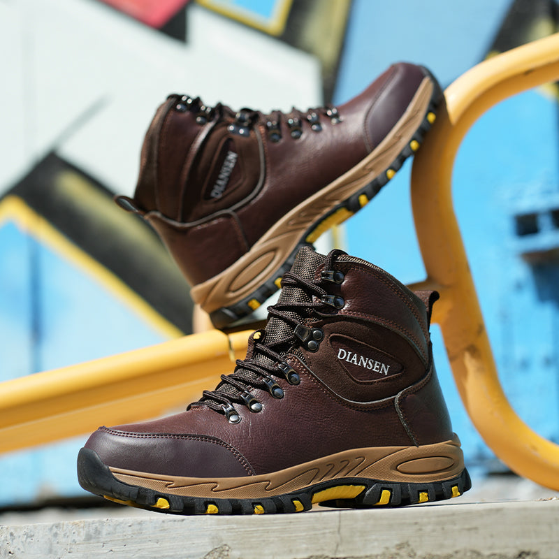 (⏰Zeitlich begrenzter Verkauf, 70 % Rabatt) Hochleistungs-Arbeitsstiefel mit Kevlar-Stahlkappe für Herren – schlag- und durchstichfest, wasserdicht, öl- und rutschfest – orthopädisch, Fußgewölbeunterstützung, breite Zehenpartie