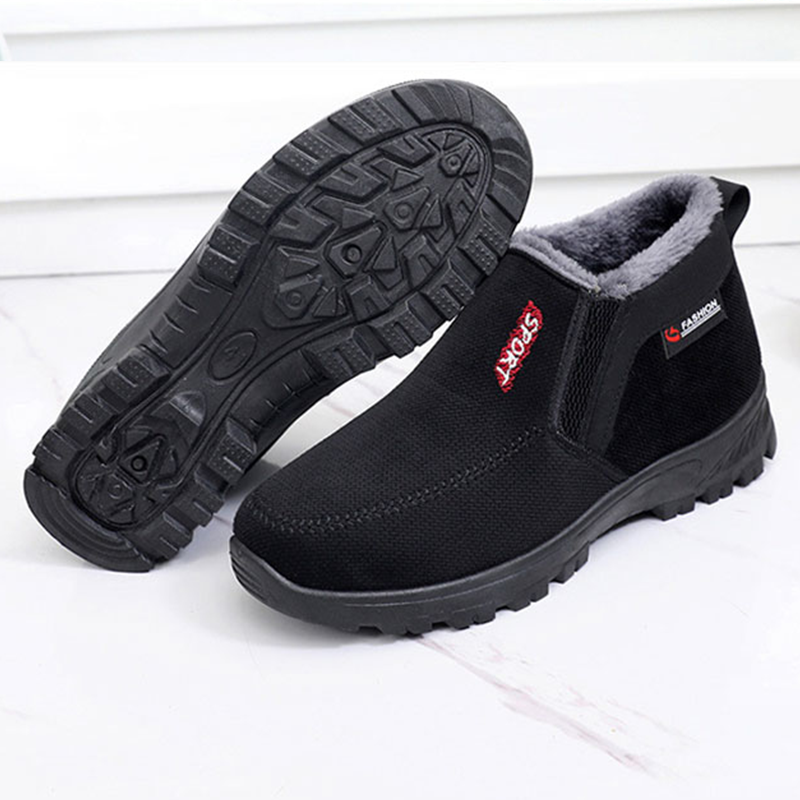 (⏰AUSVERKAUF 70 % RABATT)) Herren Winter 2024 Neue wasserdichte und rutschfeste Slip-On-Schuhe aus warmer Baumwolle mit Korrektur der Knöchelstütze und breiter Zehenstütze