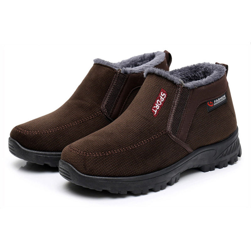 (⏰AUSVERKAUF 70 % RABATT)) Herren Winter 2024 Neue wasserdichte und rutschfeste Slip-On-Schuhe aus warmer Baumwolle mit Korrektur der Knöchelstütze und breiter Zehenstütze