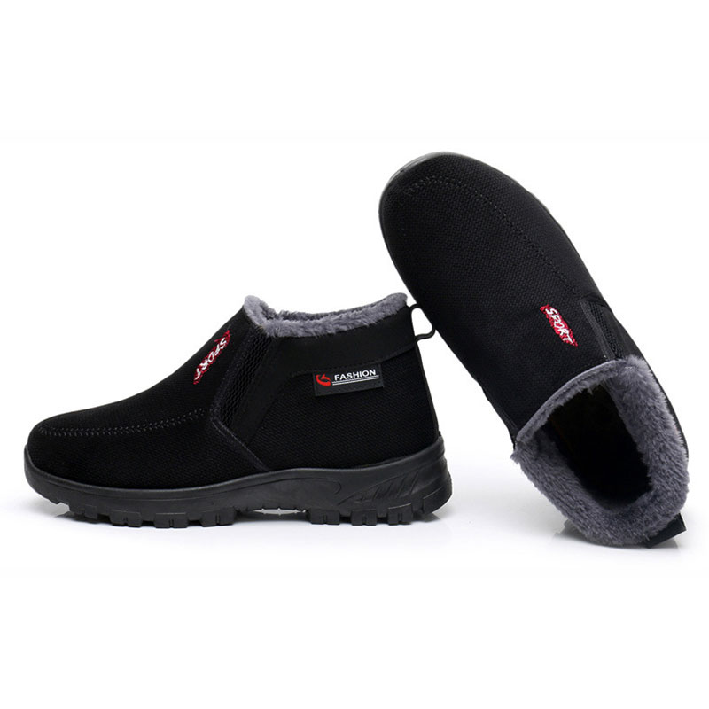 (⏰AUSVERKAUF 70 % RABATT)) Herren Winter 2024 Neue wasserdichte und rutschfeste Slip-On-Schuhe aus warmer Baumwolle mit Korrektur der Knöchelstütze und breiter Zehenstütze