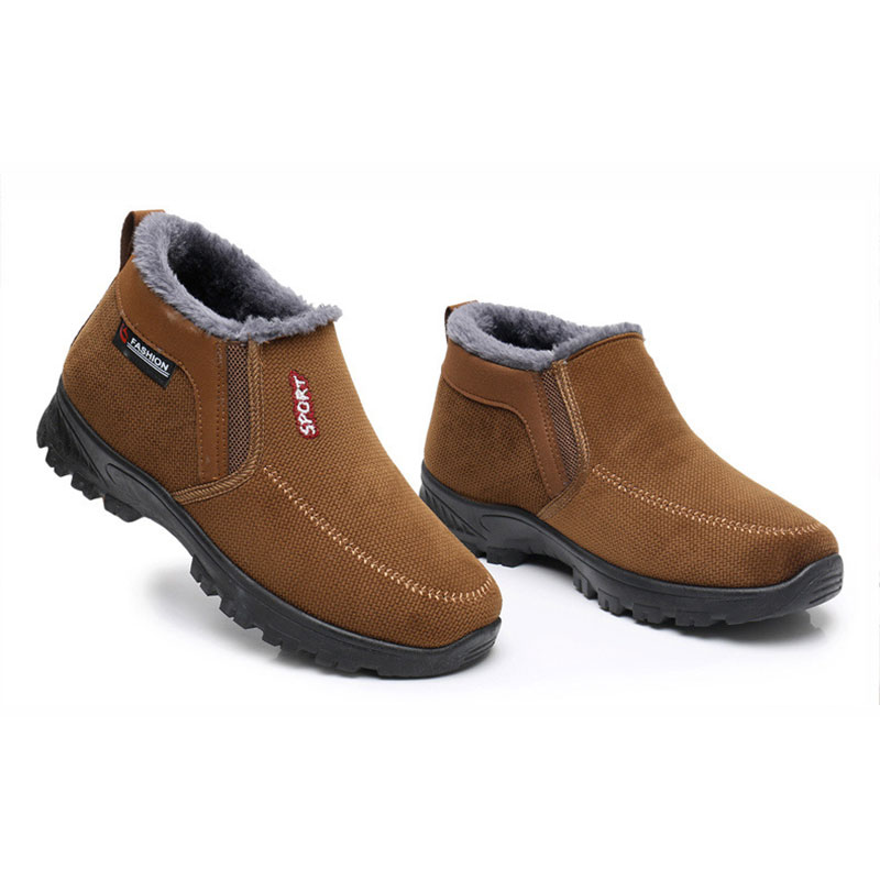 (⏰AUSVERKAUF 70 % RABATT)) Herren Winter 2024 Neue wasserdichte und rutschfeste Slip-On-Schuhe aus warmer Baumwolle mit Korrektur der Knöchelstütze und breiter Zehenstütze