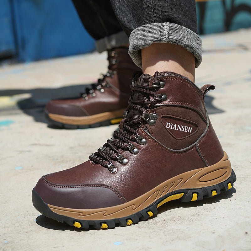 (⏰Zeitlich begrenzter Verkauf, 70 % Rabatt) Hochleistungs-Arbeitsstiefel mit Kevlar-Stahlkappe für Herren – schlag- und durchstichfest, wasserdicht, öl- und rutschfest – orthopädisch, Fußgewölbeunterstützung, breite Zehenpartie