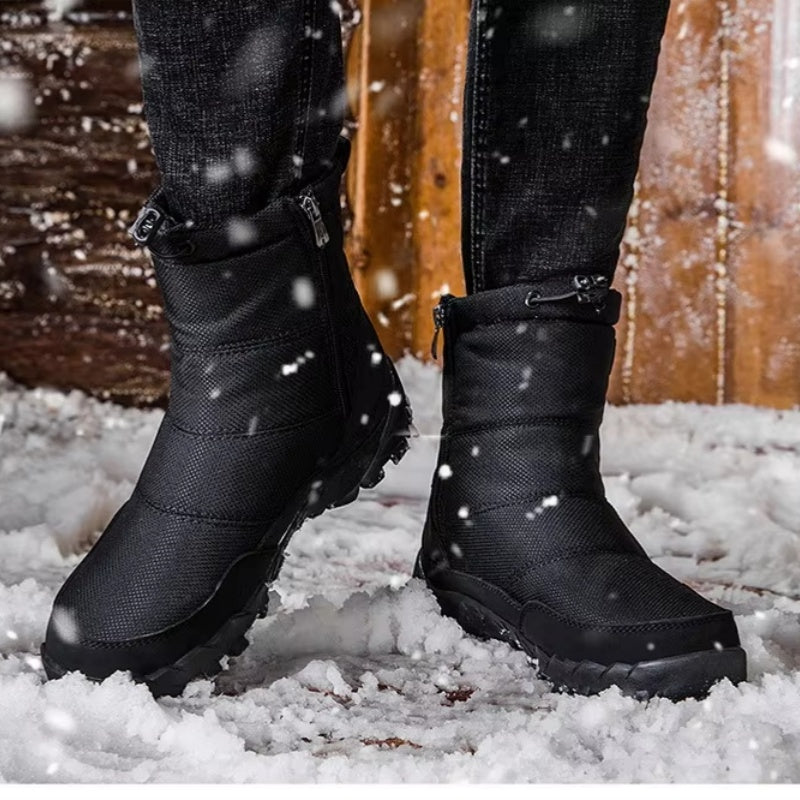 (⏰Begrenzte Zeit 70 % Rabatt) Orthopädische Herren-Schneestiefel mit Knöchelstütze und Fußgewölbeunterstützung, wasserdicht, rutschfest, warm und leicht, Wanderstiefel
