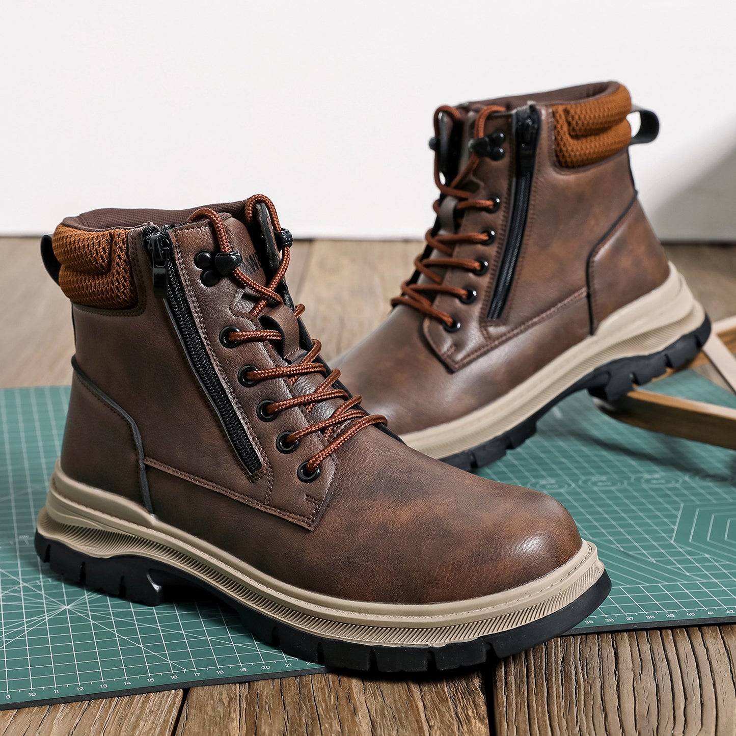 (⏰Zeitlich begrenzter Verkauf, 70 % Rabatt)Herrenstiefel mit Stahlkappe – wasserdicht, rutschfest, durchstoßfest, kratzfest und bruchsicher; orthopädische Fußgewölbestütze, Knöchelstütze, breite Zehenpartie