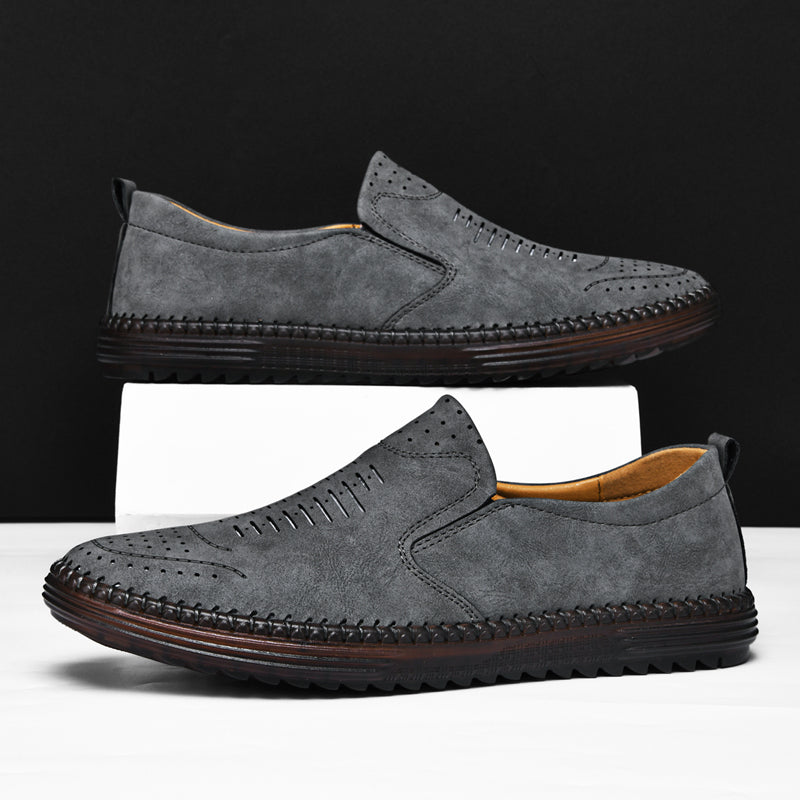 ⏰Zeitlich begrenzter Verkauf 70 % RABATT – Orthopädische Slipper aus Leder für Herren – Rutschfest, atmungsaktiv und bequem mit Fußgewölbeunterstützung für ganztägiges Tragen