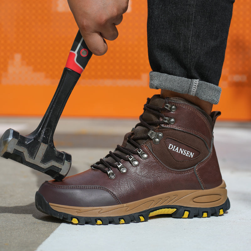 (⏰Zeitlich begrenzter Verkauf, 70 % Rabatt) Hochleistungs-Arbeitsstiefel mit Kevlar-Stahlkappe für Herren – schlag- und durchstichfest, wasserdicht, öl- und rutschfest – orthopädisch, Fußgewölbeunterstützung, breite Zehenpartie