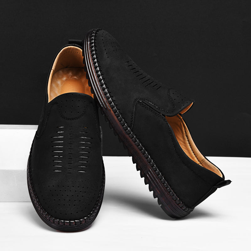 ⏰Zeitlich begrenzter Verkauf 70 % RABATT – Orthopädische Slipper aus Leder für Herren – Rutschfest, atmungsaktiv und bequem mit Fußgewölbeunterstützung für ganztägiges Tragen