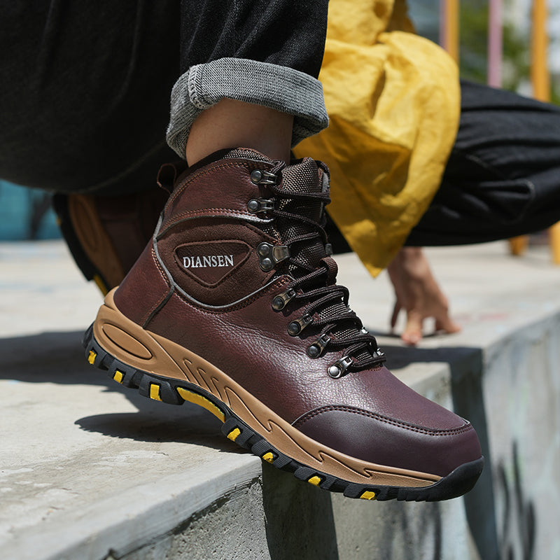 (⏰Zeitlich begrenzter Verkauf, 70 % Rabatt) Hochleistungs-Arbeitsstiefel mit Kevlar-Stahlkappe für Herren – schlag- und durchstichfest, wasserdicht, öl- und rutschfest – orthopädisch, Fußgewölbeunterstützung, breite Zehenpartie