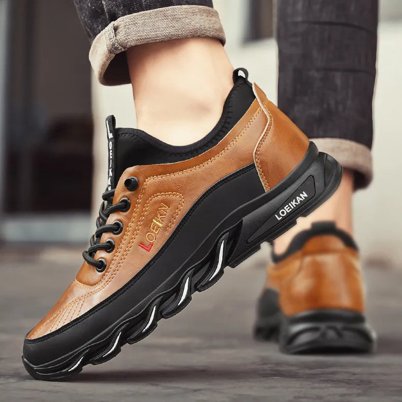 ⏰Zeitlich begrenzter Verkauf 70 % RABATT – Lässige, modische, orthopädische Wanderschuhe für Herren – Durchtrittsichere, kollisionssichere, rutschfeste Outdoor-Sportschuhe aus Leder mit Fußgewölbeunterstützung für Leistung in jedem Gelände