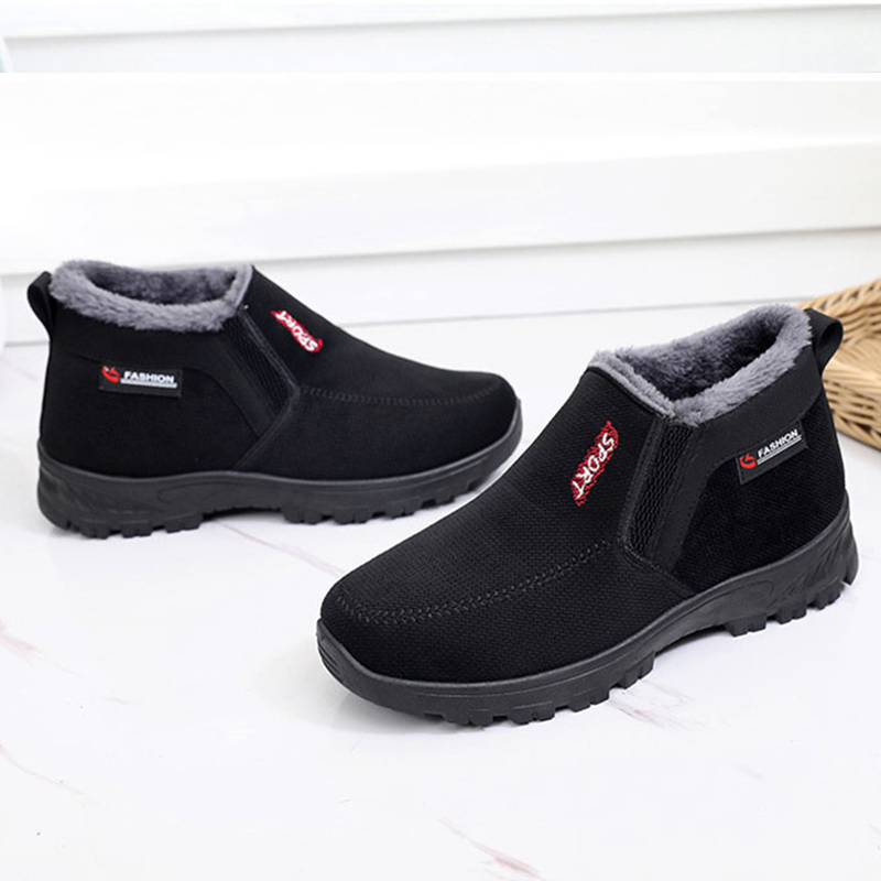 (⏰AUSVERKAUF 70 % RABATT)) Herren Winter 2024 Neue wasserdichte und rutschfeste Slip-On-Schuhe aus warmer Baumwolle mit Korrektur der Knöchelstütze und breiter Zehenstütze