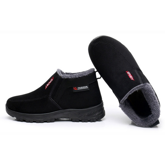 (⏰AUSVERKAUF 70 % RABATT)) Herren Winter 2024 Neue wasserdichte und rutschfeste Slip-On-Schuhe aus warmer Baumwolle mit Korrektur der Knöchelstütze und breiter Zehenstütze